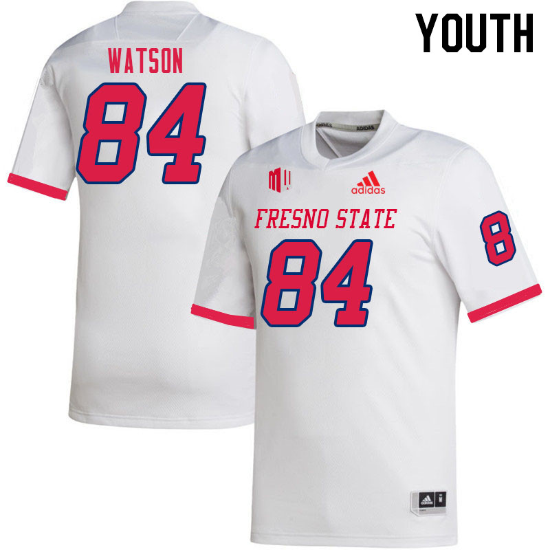 Youth #84 Tre Watson Fresno State Bulldogs College Football Jerseys Sale-White - Click Image to Close